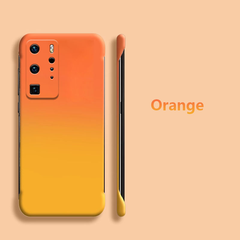 Tokifu For Huawei P40 P40 Pro Macaron Swoosh Gradient Colour Blocking Bezel-less Protective Case Slim Heat Dissipation PC Hard Case. 
