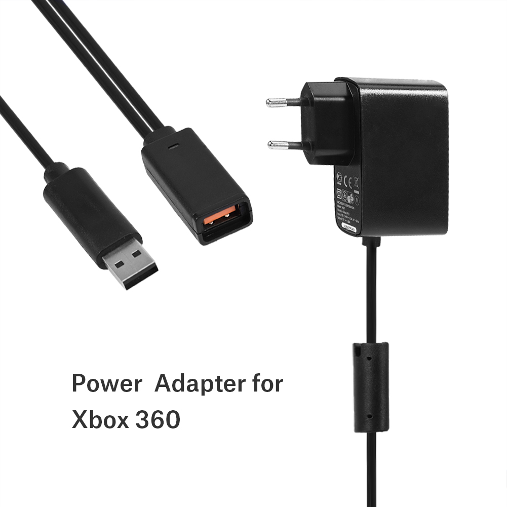 USB Power Supply Cable Adapter for Microsoft Xbox 360 Kinect Sensor Charger with US/ EU Plug a Great Replacement your Lost
