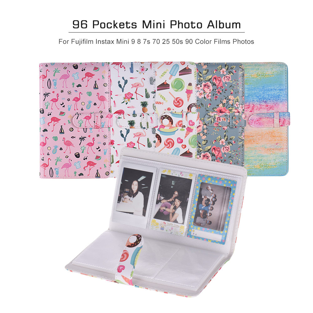 96 Pockets Mini Photo Album Photo Book Album for Fujifilm Instax Mini 9 8 7s 70 25 50s 90 Color Films Photo Camera Paper for Name Card Credit Card. 