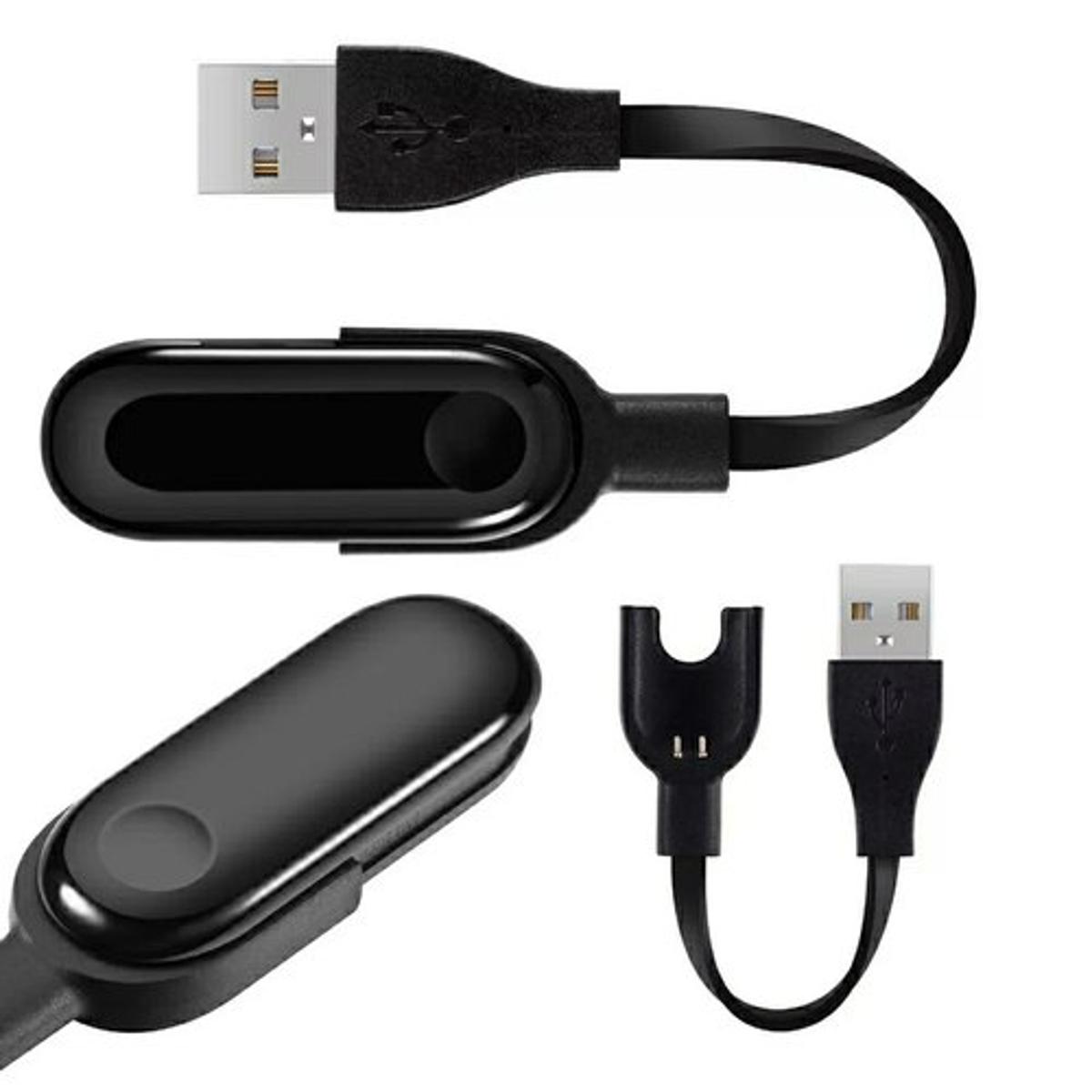 USB Charging Cable Dock Charger for Mi Band 3/M3/M4, Part of smart watch - Black