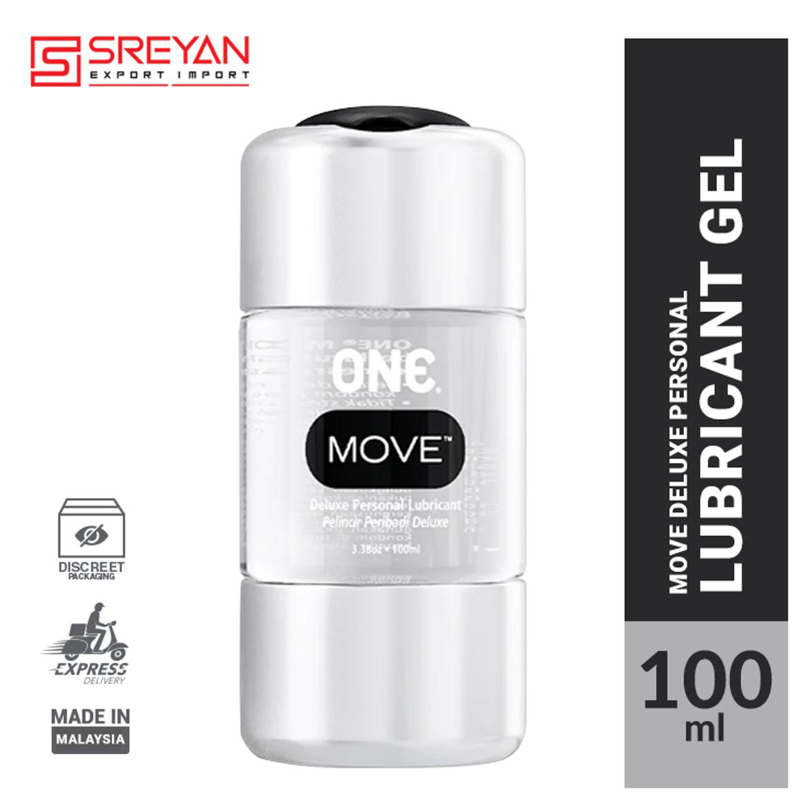 one move deluxe personal lubricant ONE Move Deluxe Personal Silicone Lubricant for Sexual Lubrication, 3.38 oz main image 0