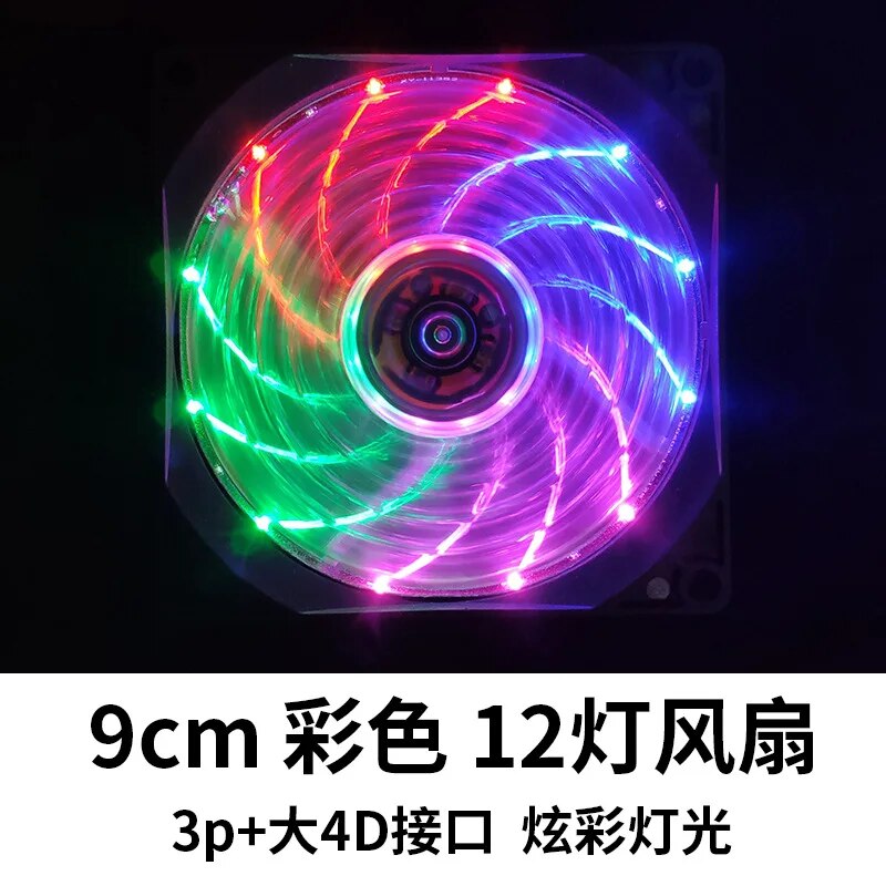 RGB LED PWM 3 Pin 9CM Computer Case Fan Silent 90MM CPU Cooling Quiet PC Cooler 12V DC. 