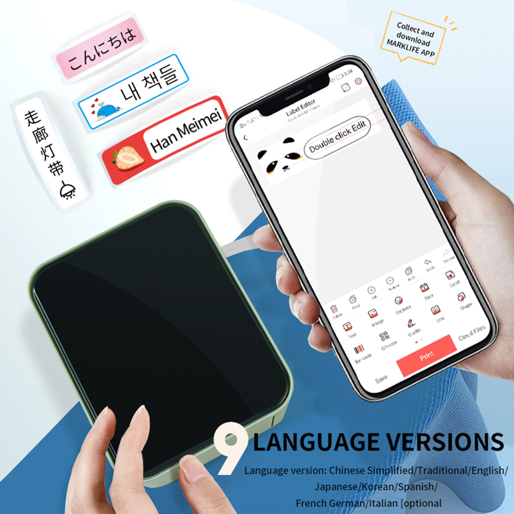 Marklife P15Wireless Bluetooth Label Printer Portable Thermal Printer Similar as D11 D110 D101 Label Machine Mini Label Maker minghao. 