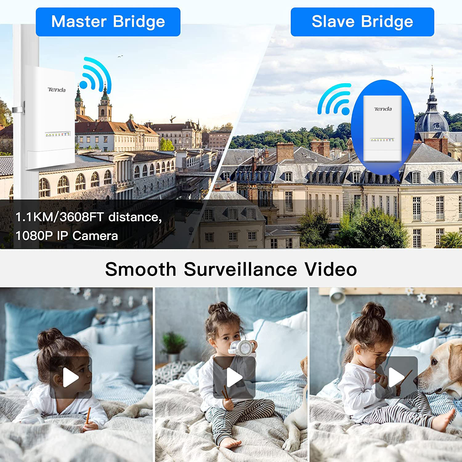 Tenda OS3 5KM 5GHz 867Mbps Outdoor CPE Wireless 5G WiFi Extender Router AP Access Point Wi-Fi Bridge p to p. 