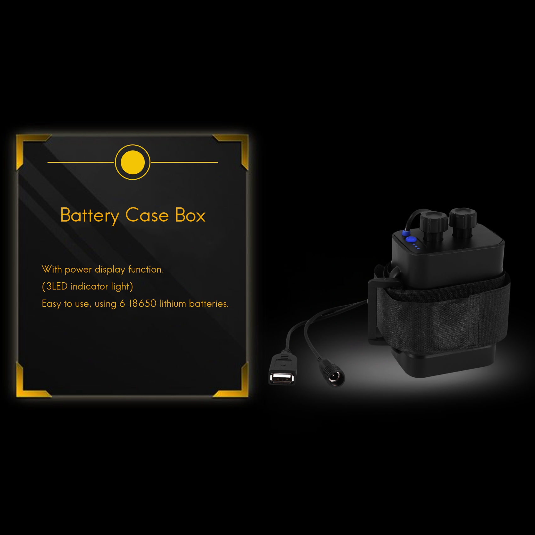 DIY 6X 18650 Battery Case Cover with 12V DC and USB Supply for LED. 