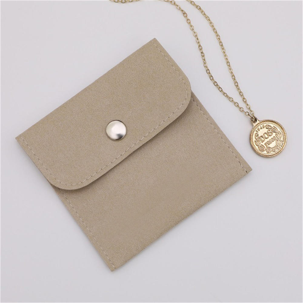 Multiple Colors Velvet Jewelry Bag Bulk Sale Small Size Plush Snap Button Pouch Necklace Storage bag for Gift Presentation. 