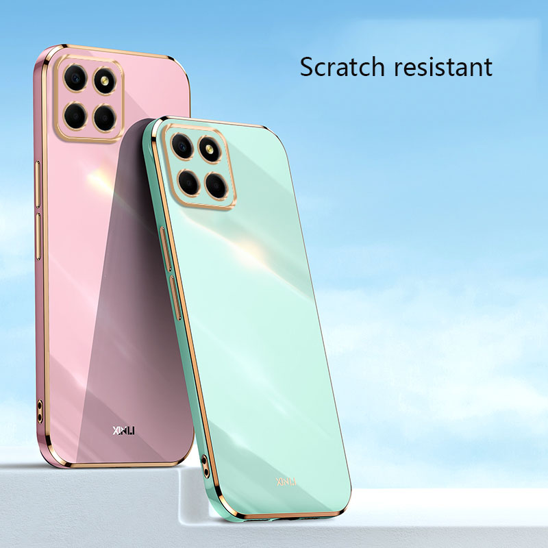 Tokifu For Honor X6 Case Luxury 6D Plating Soft Back Cover Silicone Phone Cases With Stand. 