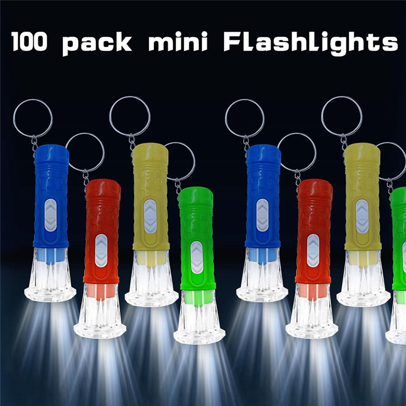 100 Pcs Mini Flashlight Keychain Bulk Mini Keychain. 