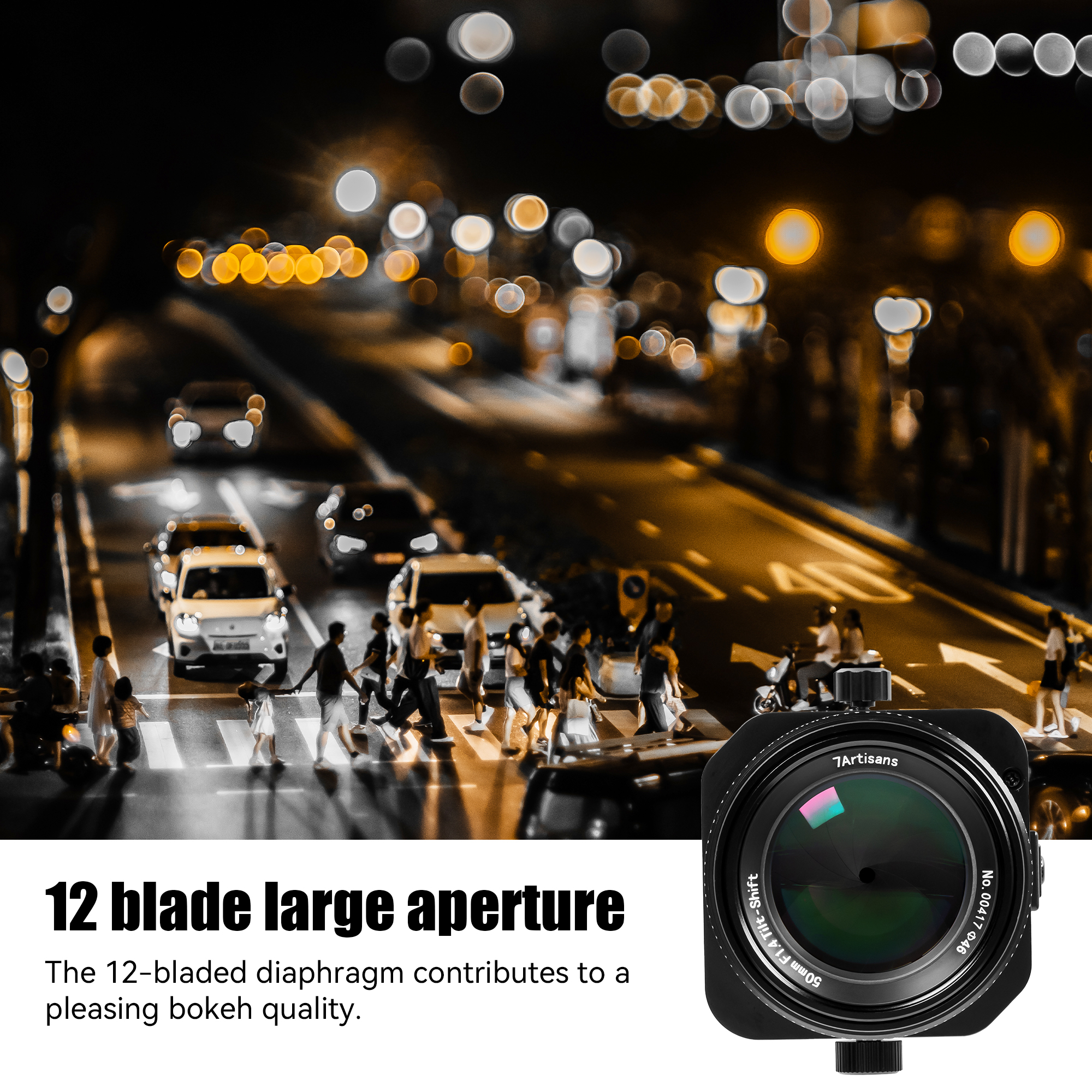 7artisans 50mm F1.4 Tilt-Shift Manuel Lens Sony E Alpha 6400 ZVE10 A7S A7R FUJIFX E-M1 Mark II/E-M10 Mark IV Micro 4/3 E-PL1 E-M10 GH1/GH2 /GH3/GH4 için 2'si 1 arada Büyük Diyafram APS-C Lens. 