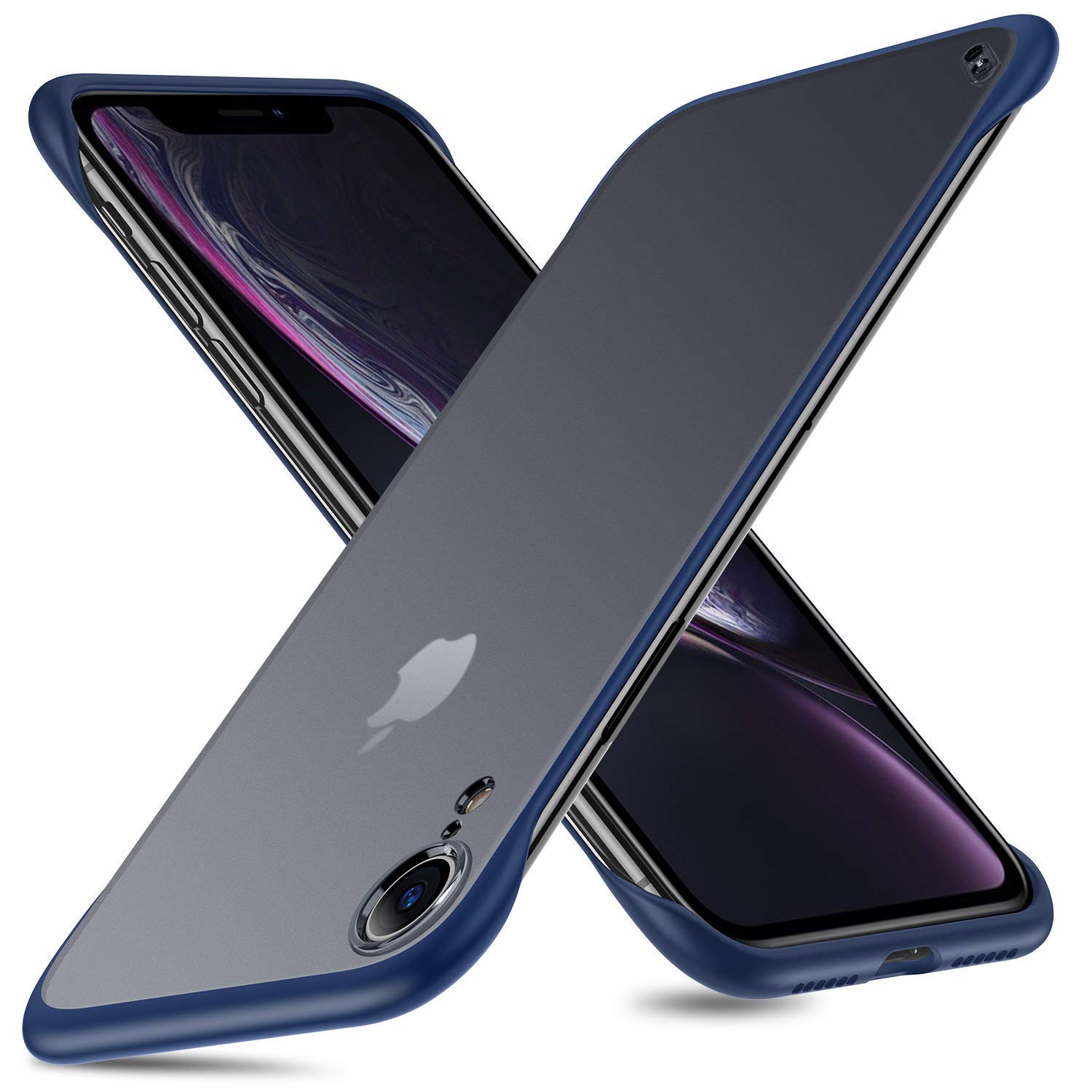 For Apple iPhone XR Back Case Cover  Frosted Translucent Frameless Design  Hard Case With Ring (Free) - Phone Back Cover. 