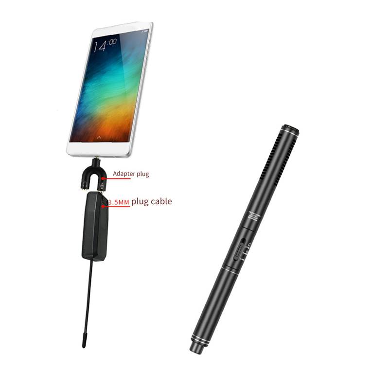 Professional Wireless Condenser Microphone Interview Recording Vlog Live Mic Super-Cardioid for DSLR Camera Durable Easy Install Easy to Use. 
