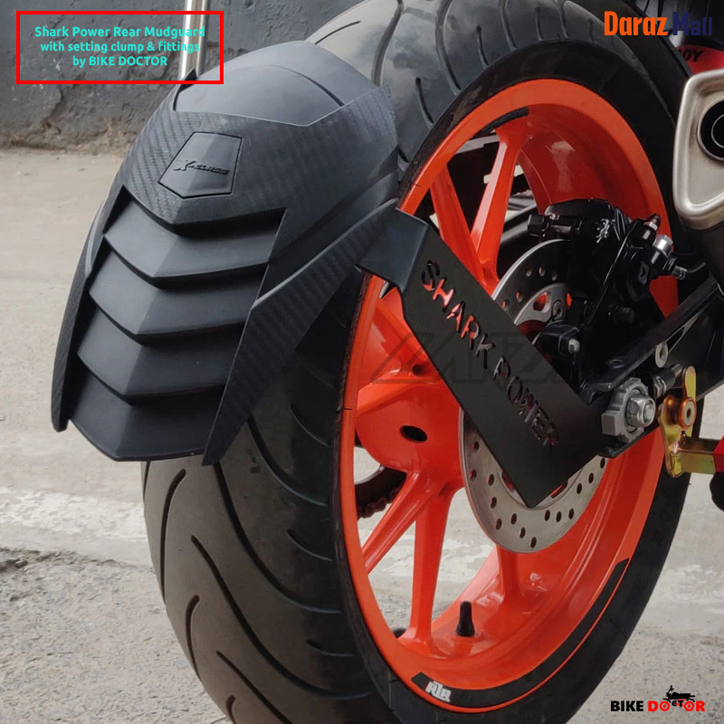 Shark Power Motorcycle Universal Read Mudguard. 