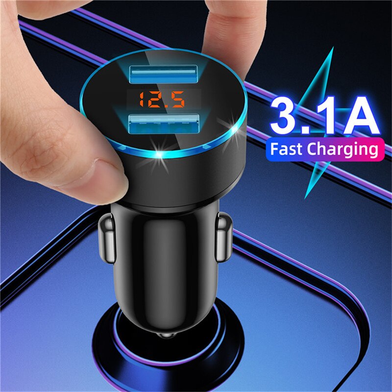 Dual USB Car Charger For Cigarette Lighter Huawei P50 P40 P30 Lite Pro Y7A Y8P Y6P Y5P Y7P Honor 30 20 10X 9X Lite Phone Adapter