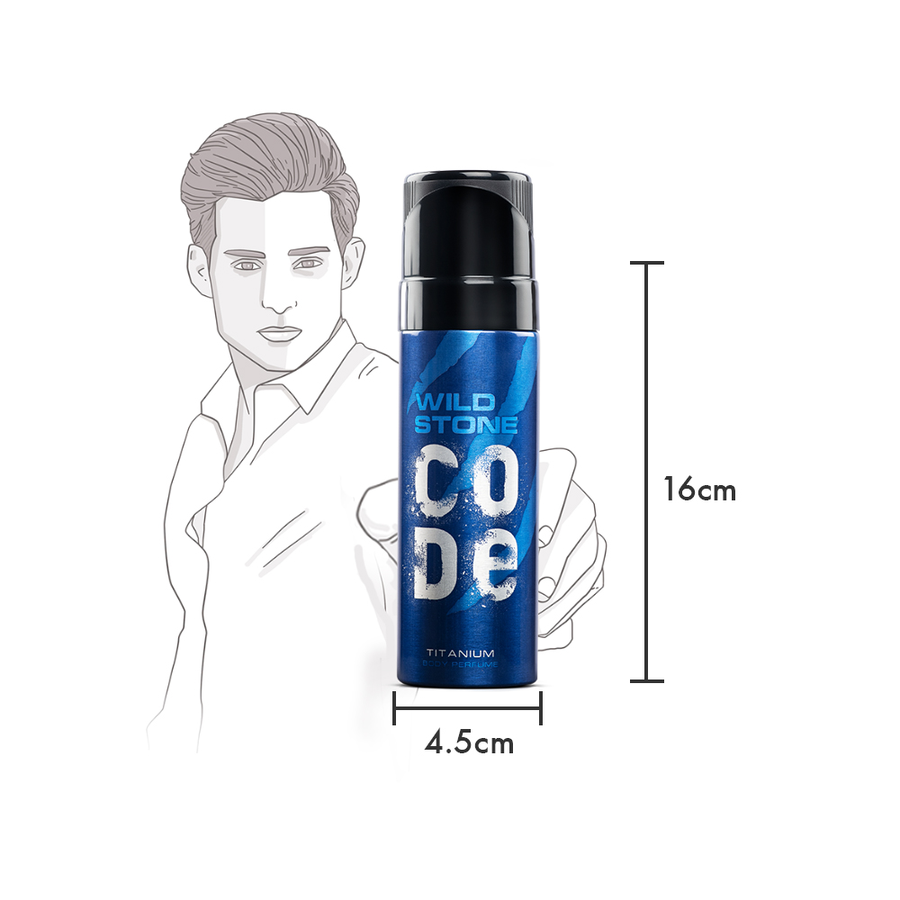 Wild Stone Code Titanium Body Perfume for Men - (120ml). 