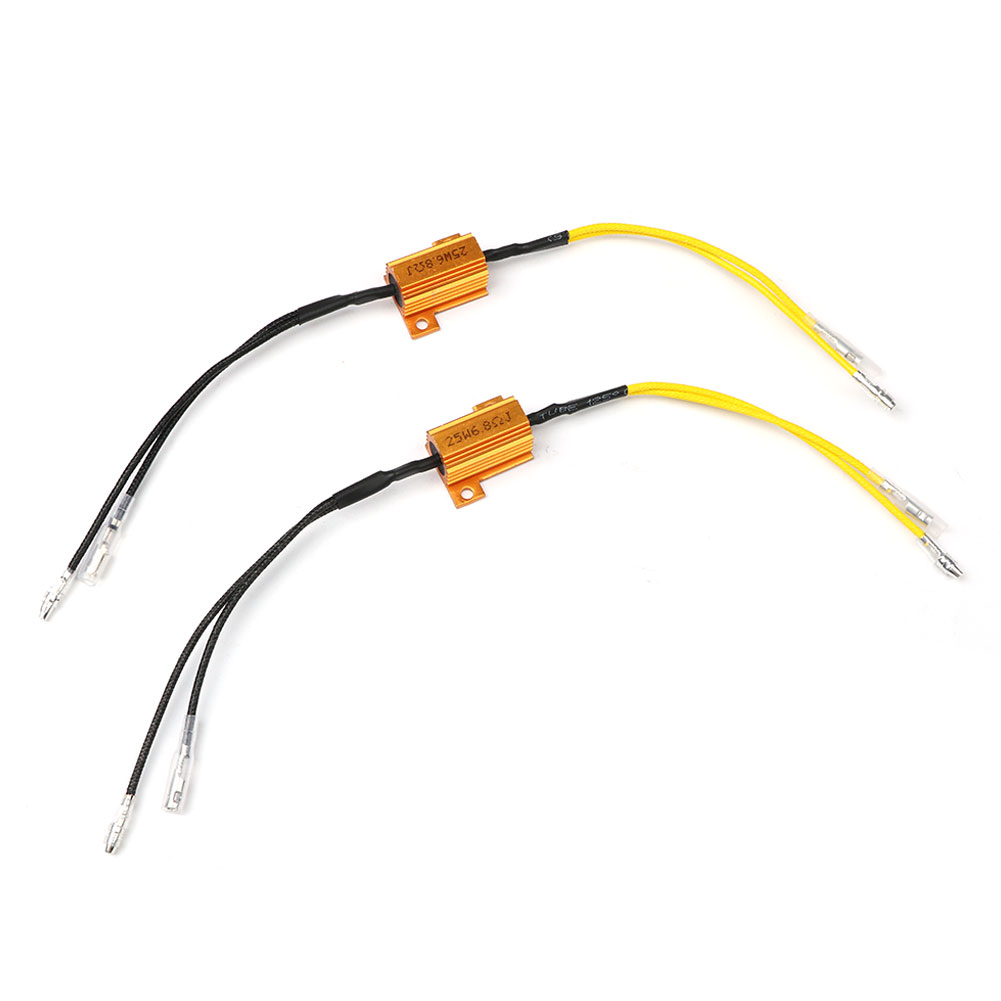 FG 1Pair 25W 6.8Ohm Moto Resistance Power Resistor Load Decoding Resistor for LED Mini Turn Signal Flash Light Repairing Parts. 