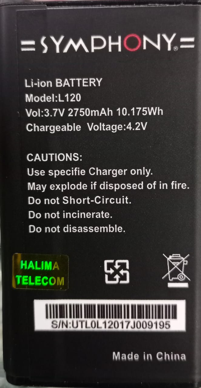 Symphony L120 Mobile Battery 2750 mAh