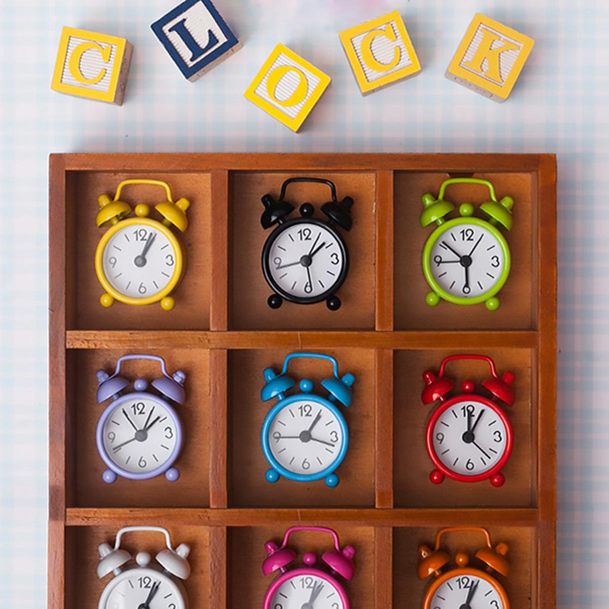 Nordic Mini Alarm Clock Creative Pointer Table Clock Round Bedside Clocks Best Desktop Decor
