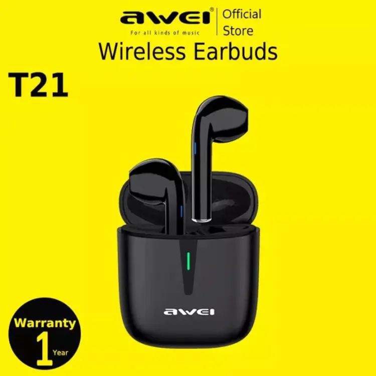 Awei T21 AWEI T21 Control Gaming Earphones TWS Bluetooth 5.0 Fast Charging HiFi Sound True Wireless Earbuds