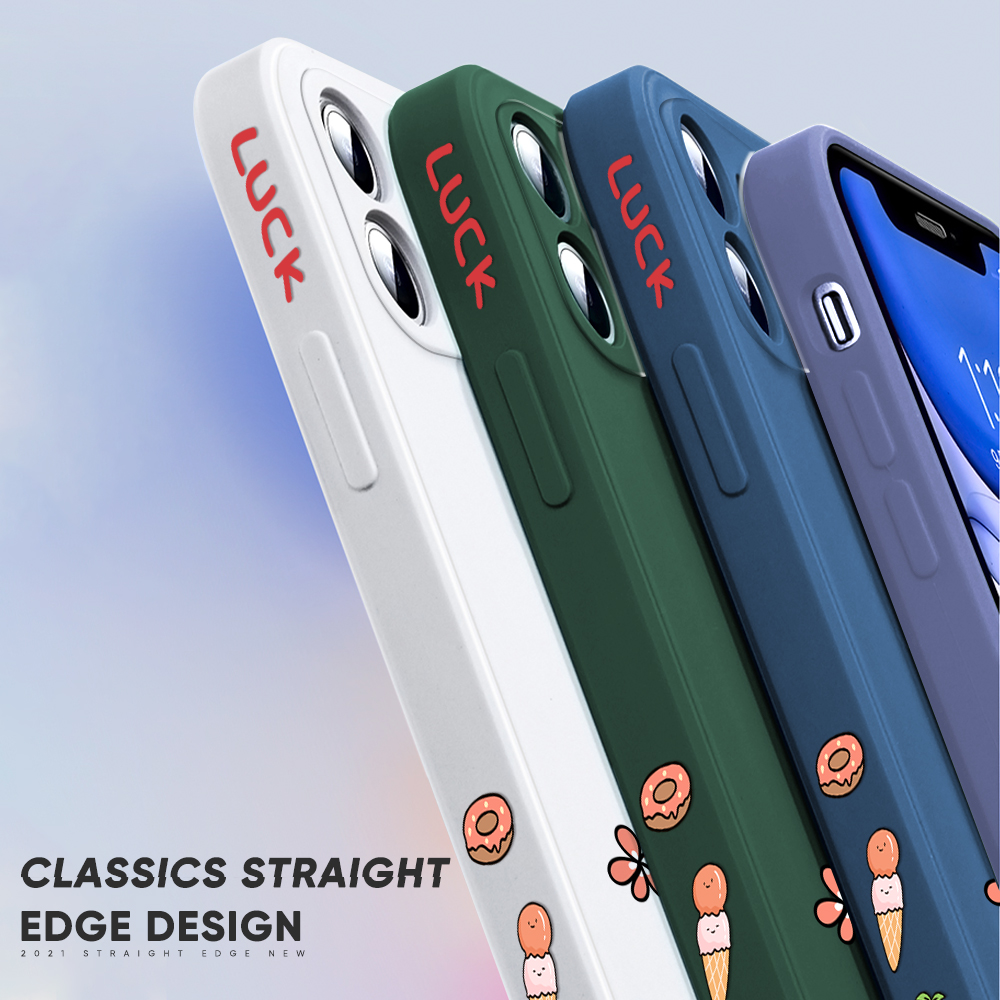 For Samsung S21 Ultra 5G Fashion Cherry Girl Design Side Design Phone Case Square Edge Pattern Liquid Silicone Casing Full Cover Camera Shockproof Protection Case. 