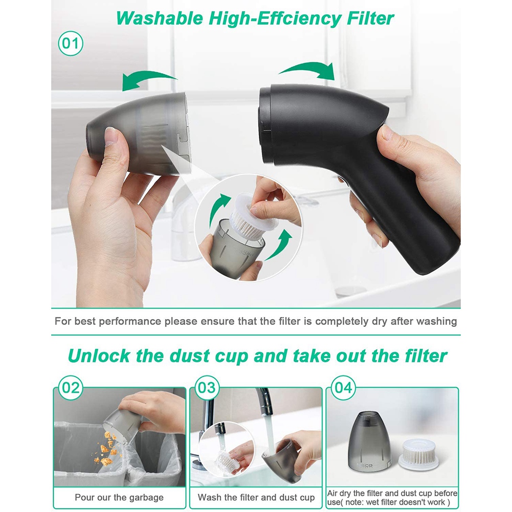 4KPa Keyboard Cleaner, Rechargeable Mini Vacuum Cleaner with LED Light,for Cleaning Dust,Hairs,Crumbs for Sofa,Computer. 