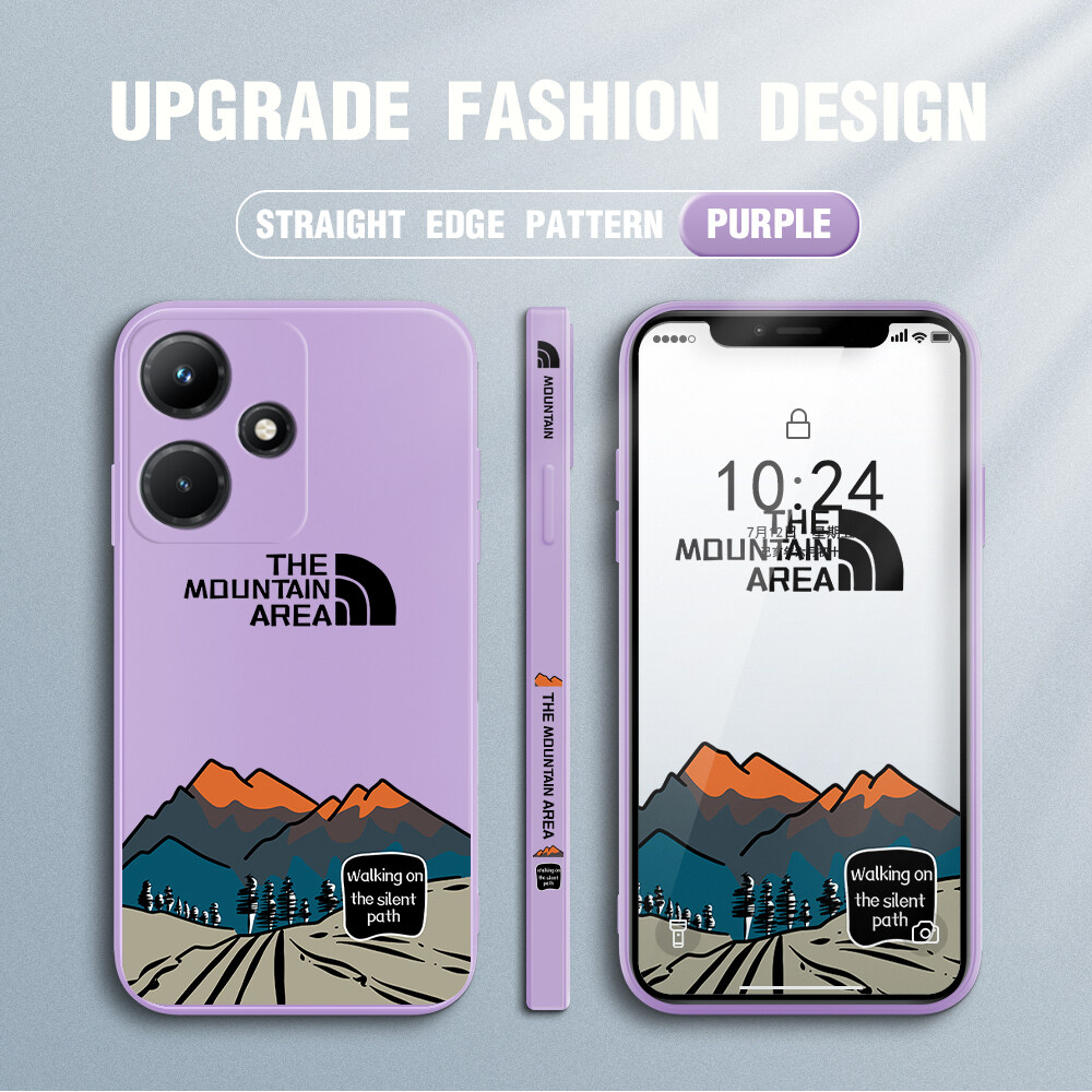 Hontinga Casing Case For infinix Hot 30i Case Simple Moutain Area Case Square Original Liquid Soft Silicone Edge Case Full Cover Camera Protection Cases Back Phone Casing Softcase