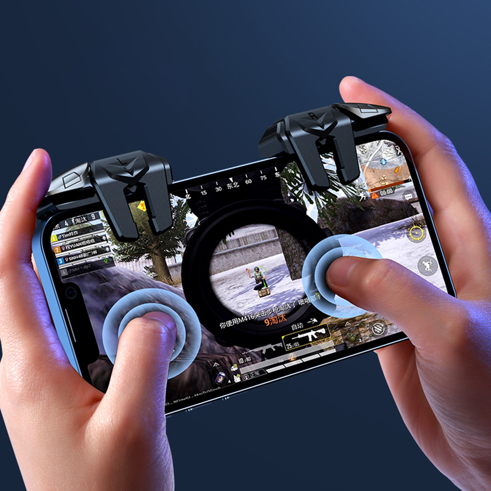 1 Pairs 6 Finger Game Controller Gaming Aim Triggers Button for PUBG Mobile Accessories for Kid Playing. 