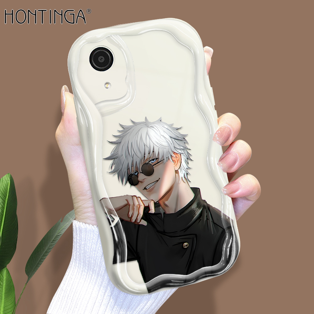 Hontinga for Samsung A03 Core Back Cover Anime Cartoon Phone Case Cream Texture Wavy Edge Soft Mobile Cover