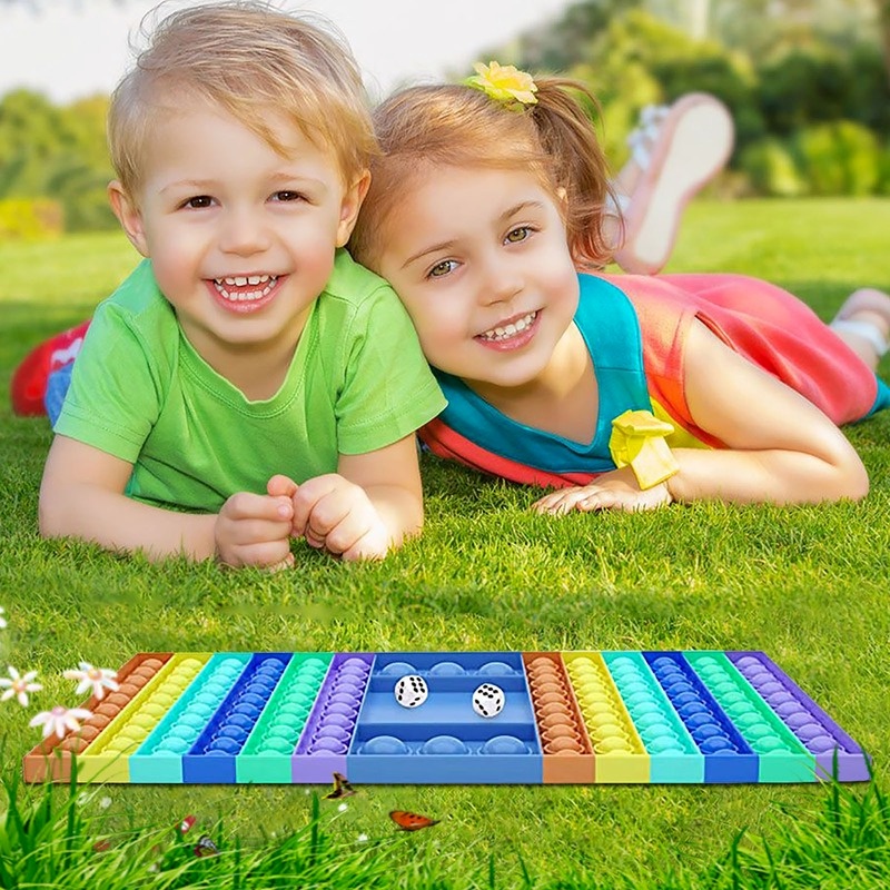 Big Size Pop It Fidget Toy Jumbo Bubble Sensory Toy Large Rainbow Chess Board Giant Interactive Stress Relief Game for Kids. 
