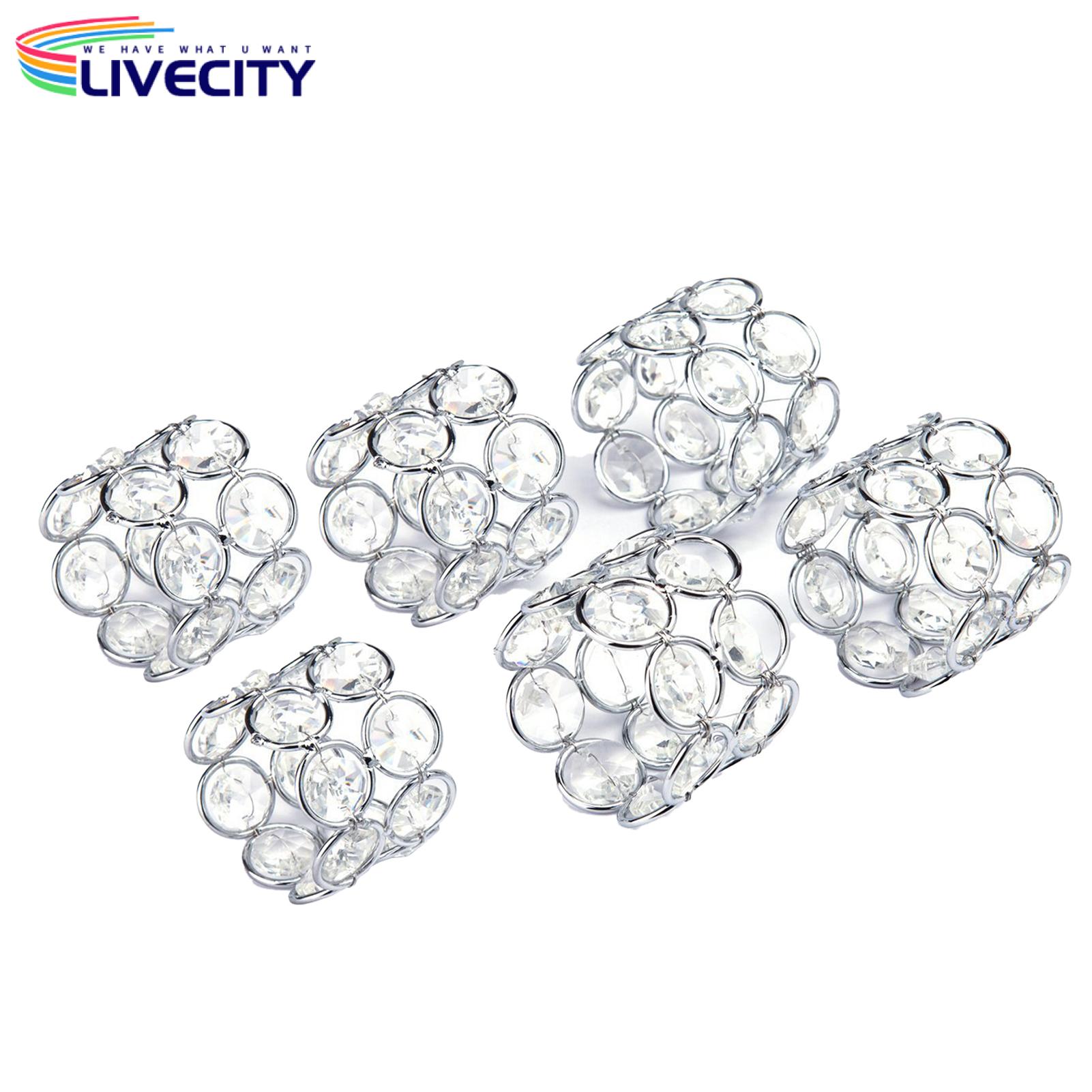 Elegant Napkin Ring Set Sparkling Crystal Beads Napkin Rings Elegant Table Decor for Weddings Parties Table Setting Decoration