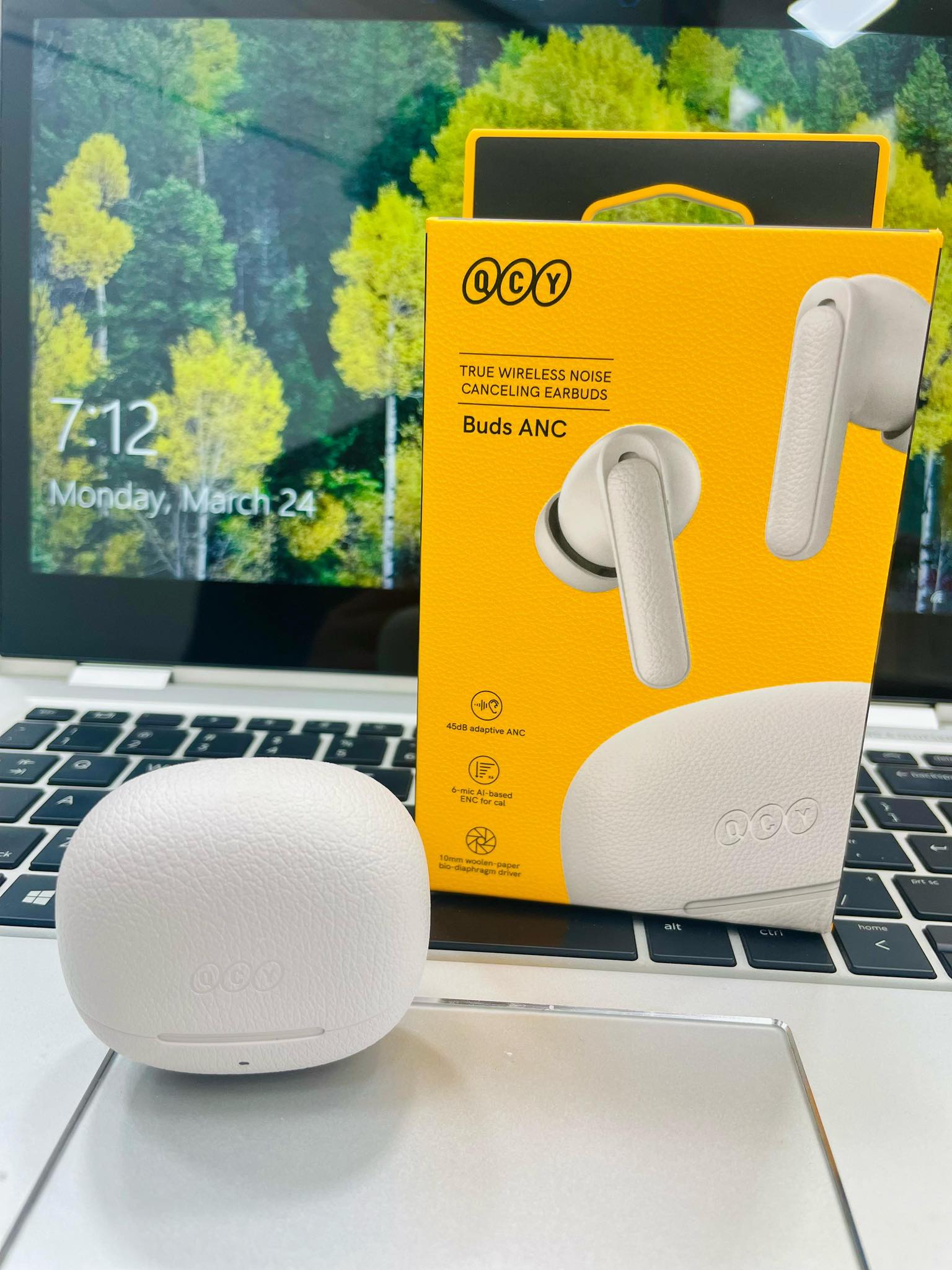 QCY Buds ANC HT15 45dB Adaptive ANC Wireless Earbuds. 