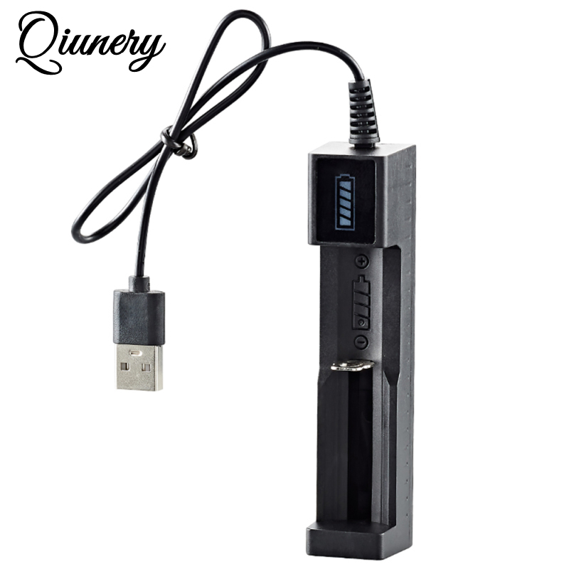 Usb Smart Single Slot Charger 18650 Lithium Charger Small Fan Flashlight Battery Charging Adapter With Indicator Light