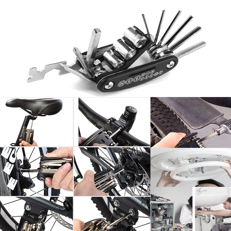 Bike Repair Tool Kit 16 in 1  Portable Socket Multipurpose Wrench Bicycle Multi Tool - সাইকেল. 