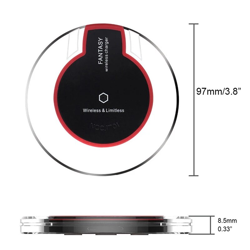 【Lejia】Note 8 S8 S6 Edge Qi Wireless Crystal Round Charging Pad Docking Dock IPhone X 8 Plus For Samsung. 