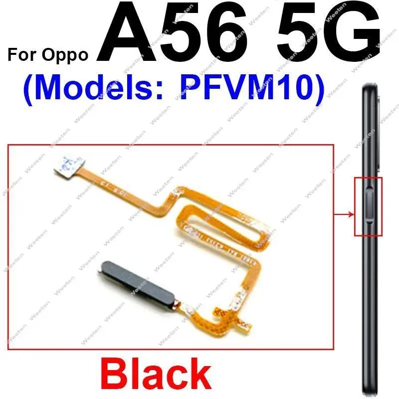 Fingerprint Sensor Flex Cable For OPPO A56 A56S A57 A57e A57S 4G 5G Touch Power Buttons Finger Print Sensor Flex Ribbon Parts. 