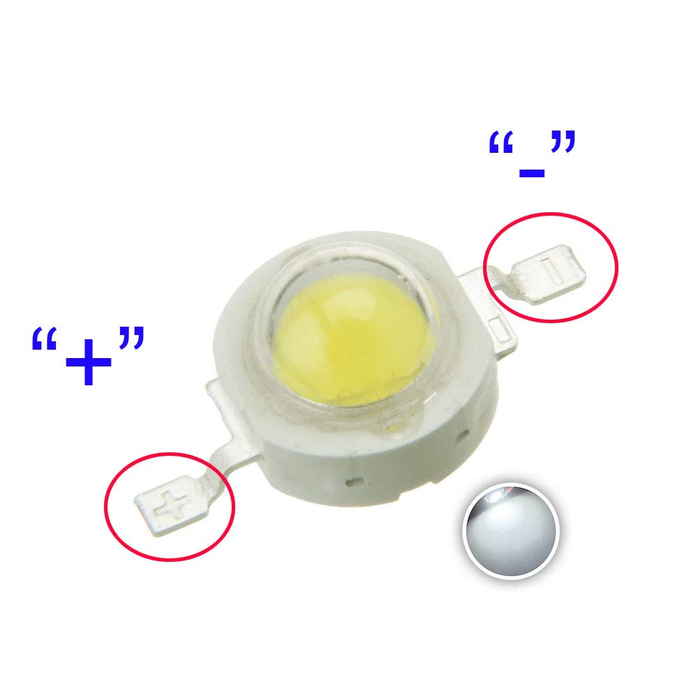 1W LED White Emitting Electrode Processor Bulb Light, High Brightness white 10PCS. 