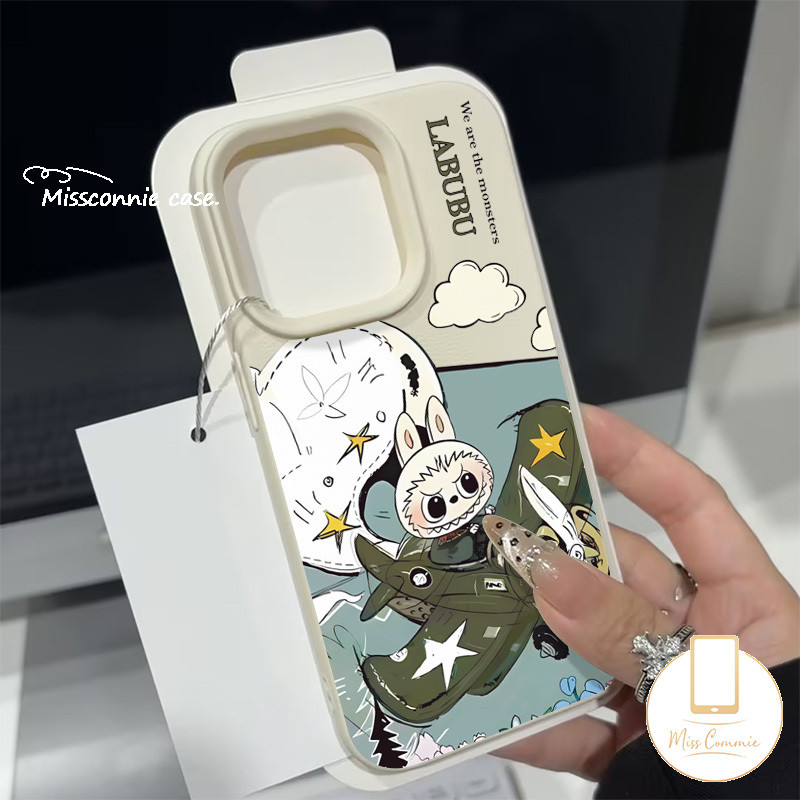 Trendy Brand Pop Mart Funny Labubu Aircraft Candy Color Case Compatible for IPhone 11 15 16 14 13 12 Pro Max X XR 15 14 16 Plus XS Max Luxury Soft Cover. 