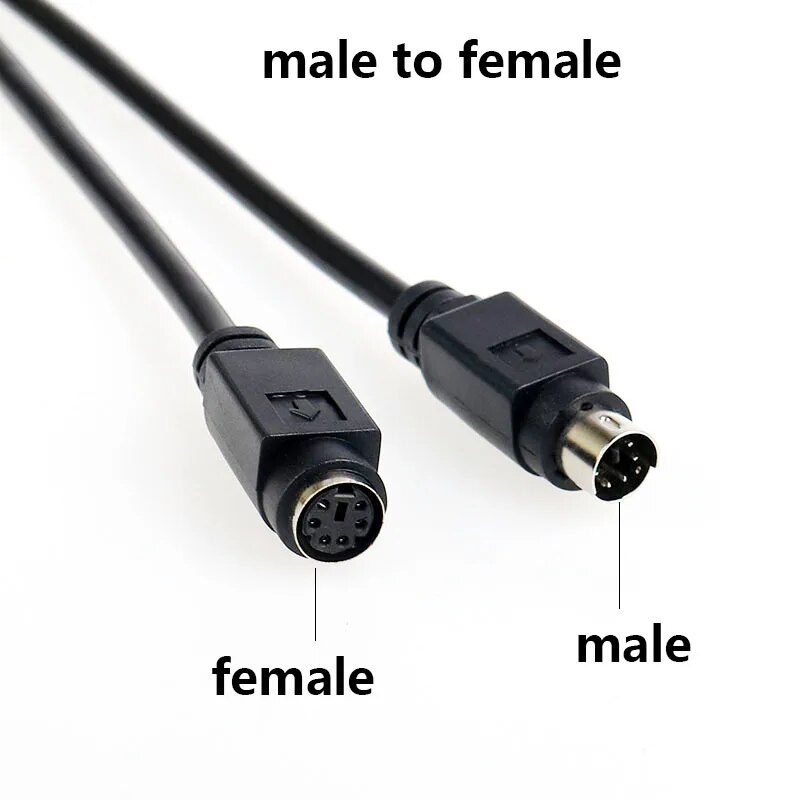 Pure copper PS2 PS/2 Keyboard Mouse Male To Female Extension Cable Lead 6 Pin Motherboard Mouse for Mouse Keyboard 1M1.5M3M5M. 