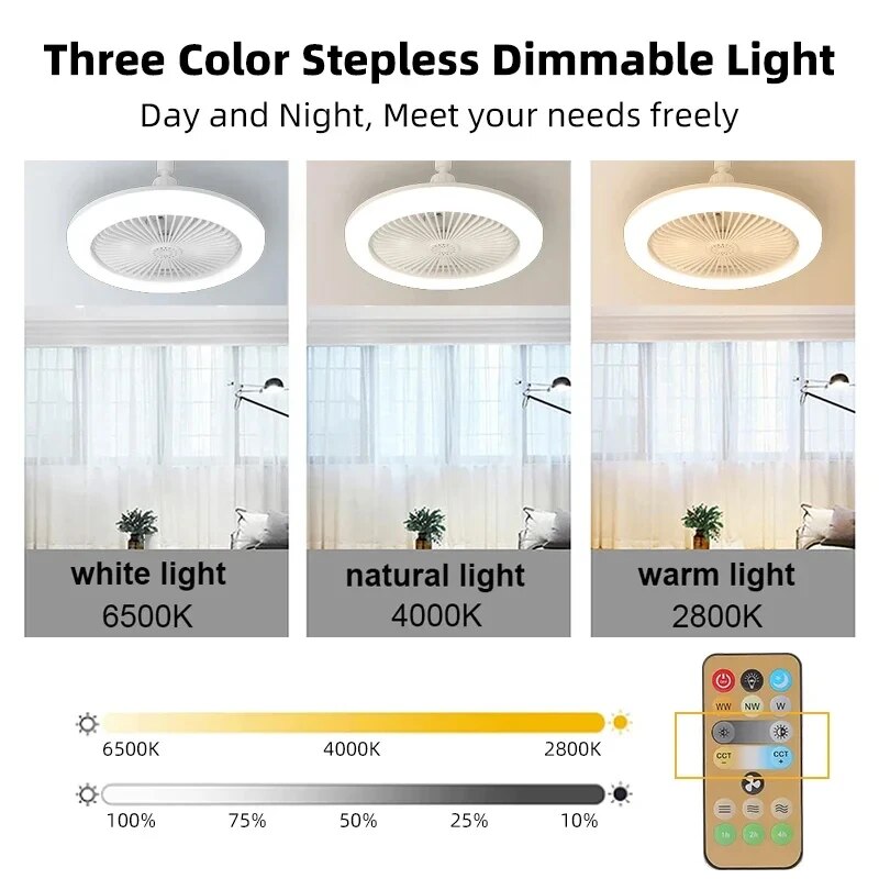 XIAOMI Ceiling Fans With Remote Control and Light LED Lamp Fan E27 Converter Base Smart Silent Ceiling Fans For Living Room. 