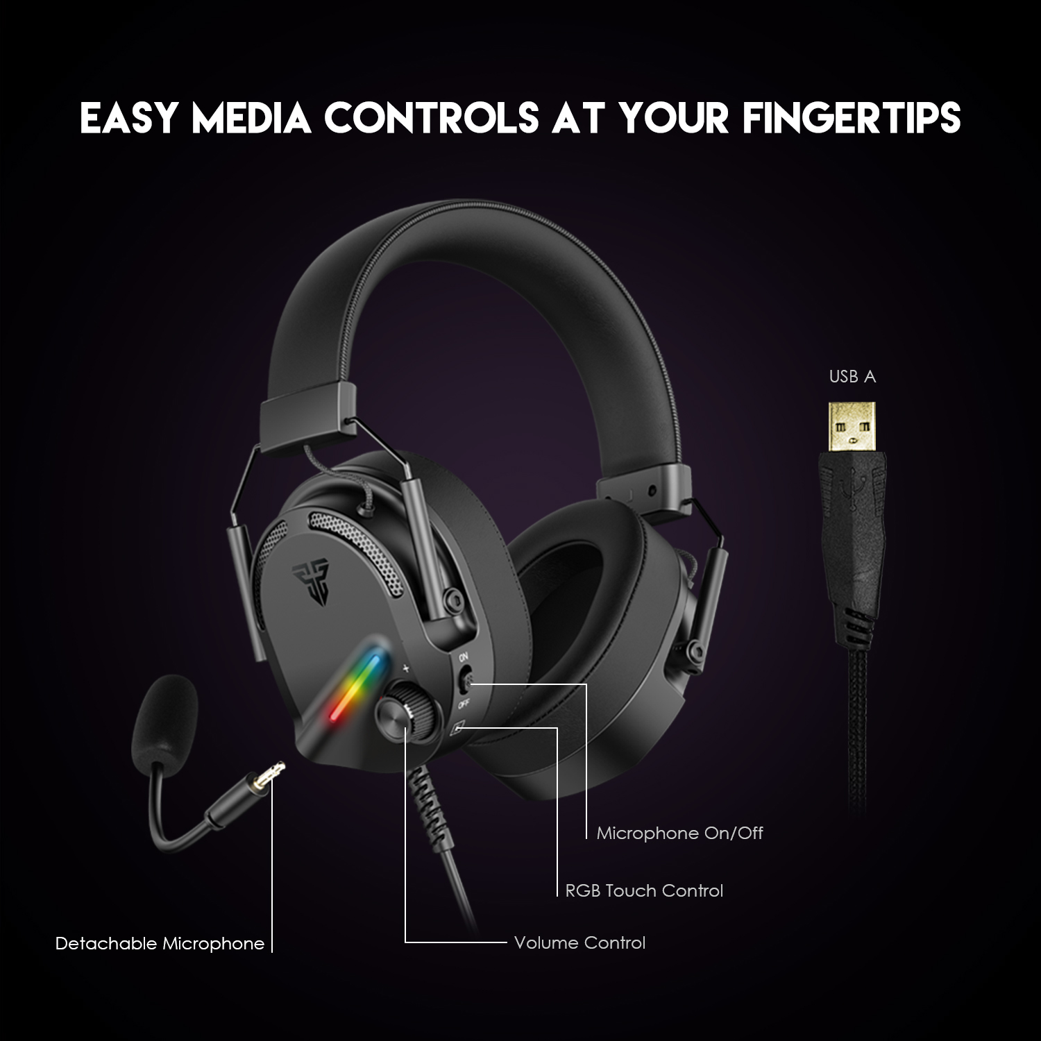 FANTECH HG26 Alto 7.1 USB Virtual Surround Sound Gaming Headset Immerse Yourself in Gaming Enjoy Crystal Clear Audio and Communication. 
