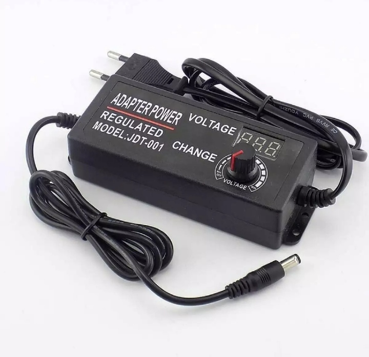 DC 3-24V 5A Adjustable Power Adapter with LED Voltmeter Variable RS775 Motor Power Supply AC 220V to DC 24V Lighting Power Supply for LED Light 775 DC Motor Audio Amplifier LED TV