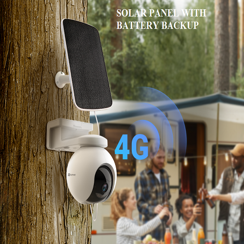 HIKVISION EZVIZ  4G CAMERA 3MP 2K RESULATION MOBILE DATA & WIFI USED ,  Solar panel WITH BATTERY BACKUP 10400mAh  TWO WAY TALK