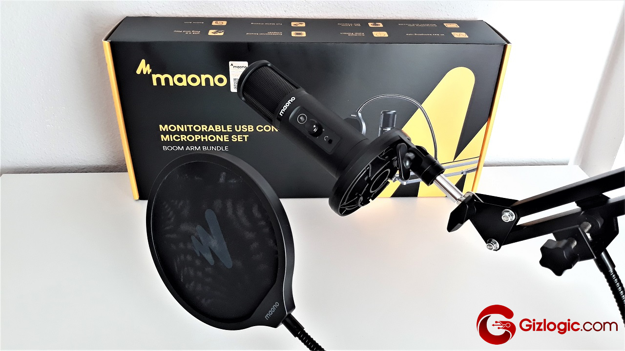 MAONO AU-PM422 192KHZ/24BIT Professional Cardioid Condenser Mic With Touch Mute Button And Mic. 