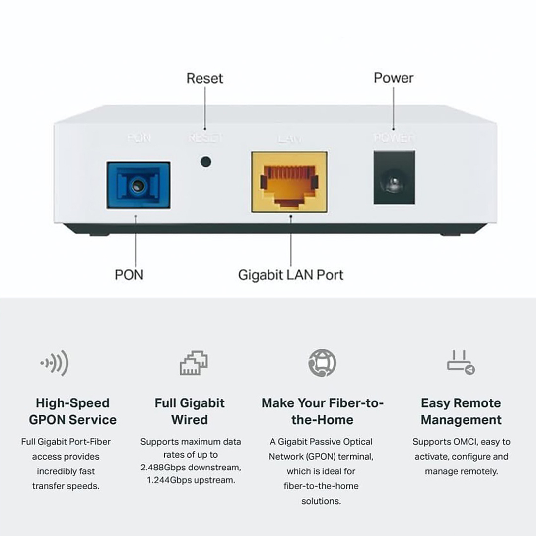 TP-Link ONU XZ000-G7 1-Port UPC Port Gigabit XPON Terminal EPON+GPON onu. 