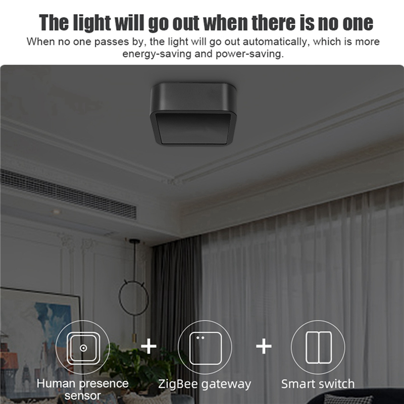 2X ZigBee Human Presence Sensor mmWave High Precision Sensing Smart Home Human Exists Sensor Support Tuya. 