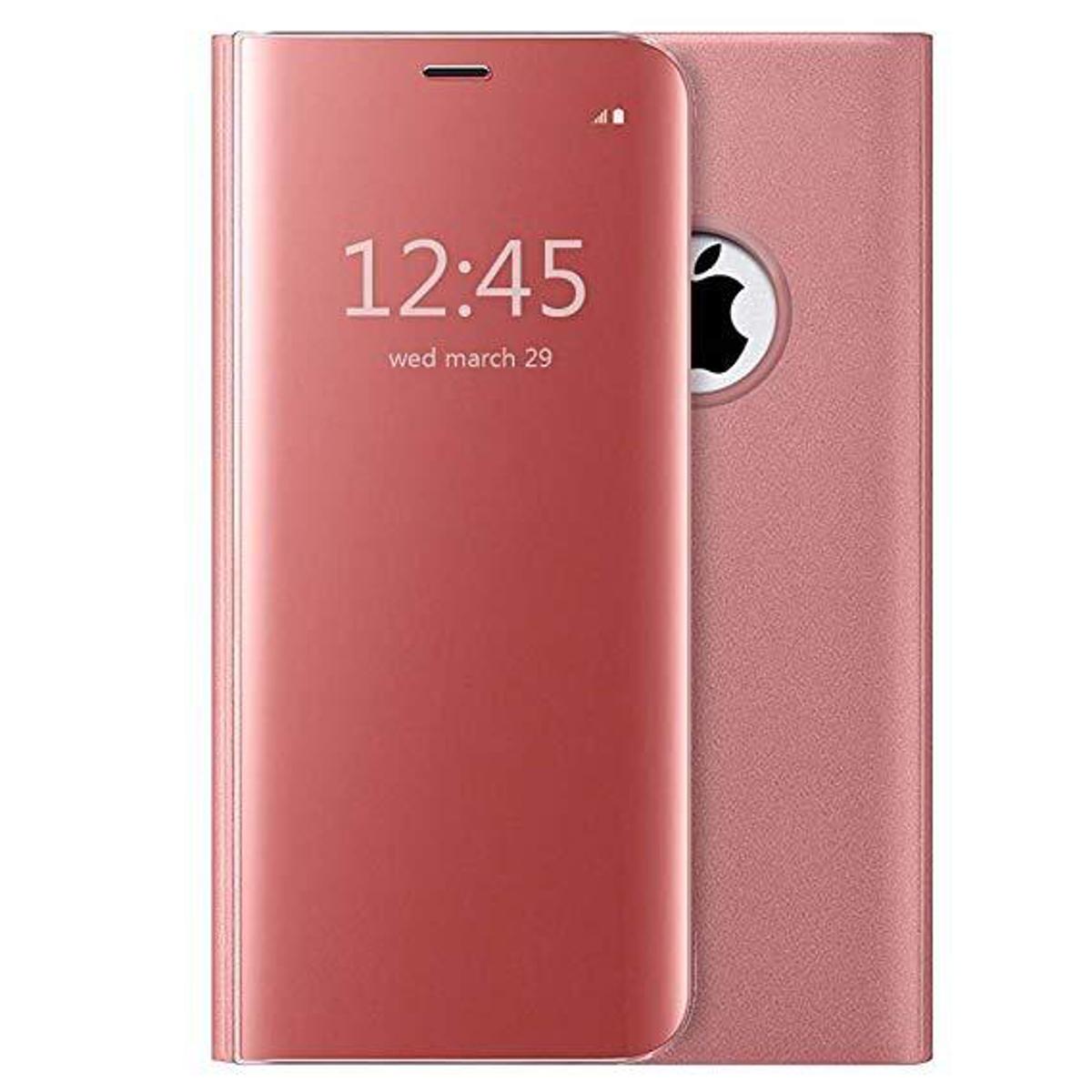 Clear View Mirror Leather Stand Flip Cover For iphone 7