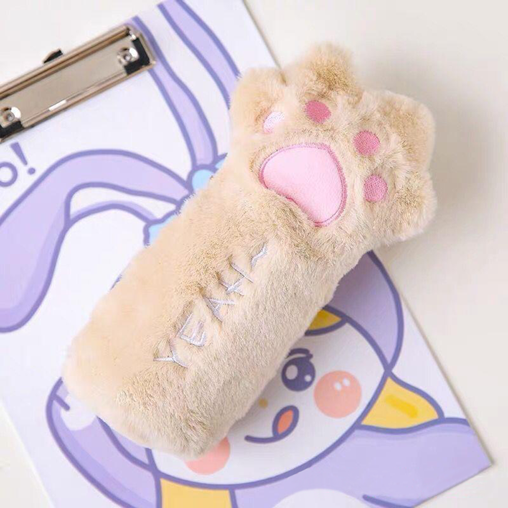 New Cute Cat Paw Pluh Pencil Bag Kawaii tationery Pen Organizer Makeup Pouch oft Pluh Large Capacity Cometic torage Bag