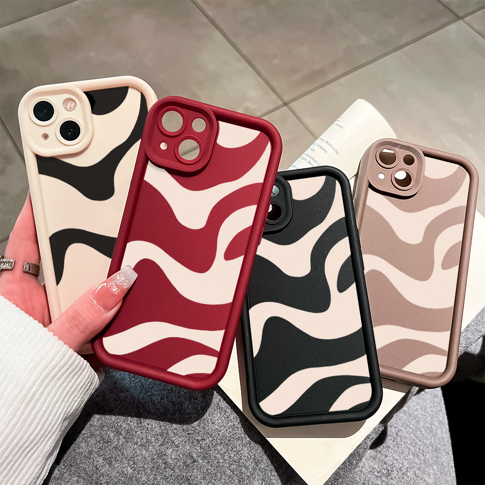 ZCSIBORUI for Redmi K40 Gaming Xiaomi Poco F3 GT Back Cover Zebra Stripe Pattern Soft Camera Protection Rubber Square Ladder Phone Case. 