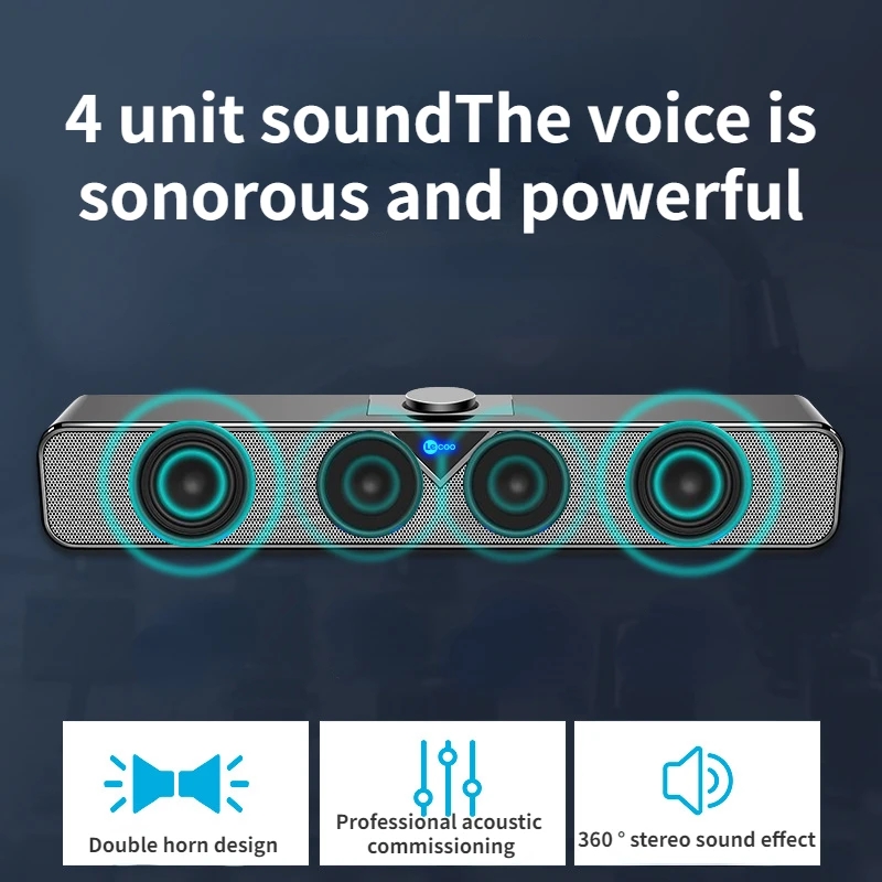 Lenovo Lecoo DS102 Bluetooth Speaker 360 ° Surrounding Stereo Soundbar Home Theater Sound System SubwooferSound Box. 