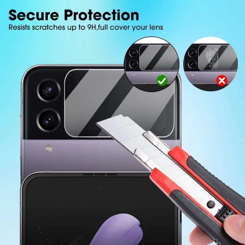 For Samsung Galaxy Z Flip 4 5G Tempered Glass Protective ON ZFlip4 Flip4 Back Full Cover Screen Protector Camera Lens Cover Film. 