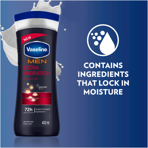 Vaseline MEN Moisturizing Body Lotion For Very Dry Skin Extra Hydration  400ml - Clicks